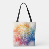 Flower of Life - Waterverf schilderij Tote Bag (Achterkant)