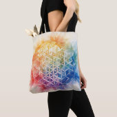 Flower of Life - Waterverf schilderij Tote Bag (Dichtbij)