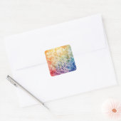 Flower of Life - Waterverf schilderij Vierkante Sticker (Envelop)