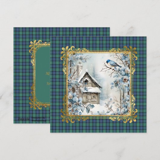 Flower of Scotland Scottish Tartan Christmas Feestdagenkaart (Voorkant / Achterkant)