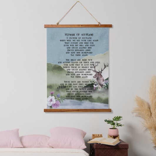 Flower of Scotland Tekst Hangend Wandkleed (Slaapkamer)