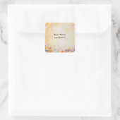 Flower Oilpainting Vierkante Sticker (Tas)