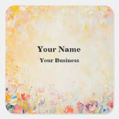 Flower Oilpainting Vierkante Sticker (Voorkant)