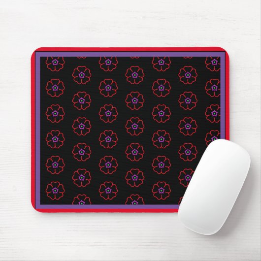 Flower on a Black Background Custom Personalized Muismat (Met muis)
