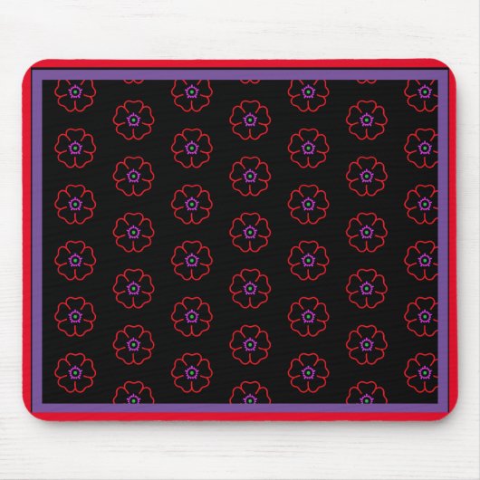 Flower on a Black Background Custom Personalized Muismat (Voorkant)