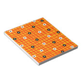 Flower Oranje Red Check Pattern Vibrant Notitieblok (Schuin)