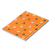 Flower Oranje Red Check Pattern Vibrant Notitieblok (Linkerzijde)