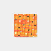 Flower Oranje Red Check Pattern Vibrant Post-it® Notes (Voorkant)