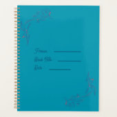 Flower Outline Book Blue Cover Planner (Voorkant)