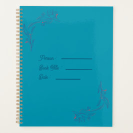Flower Outline Book Blue Cover Planner