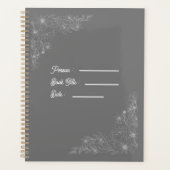 Flower Outline Book Dark Grey Cover Planner (Voorkant)