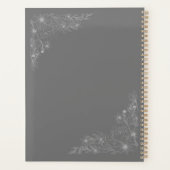 Flower Outline Book Dark Grey Cover Planner (Achterkant)