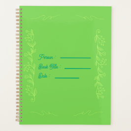 Flower Outline Book Green Cover Planner