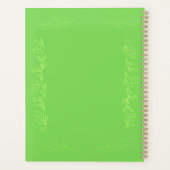 Flower Outline Book Green Cover Planner (Achterkant)