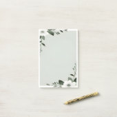 Flower Overlay Border in Sage Green Post-it® Notes (Op bureau)