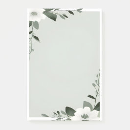 Flower Overlay Border in Sage Green Post-it® Notes