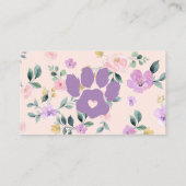 Flower Paarse Pet Sitter Grooming Paw Visitekaartje (Achterkant)