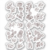 Flower Pack heldere en glanzende lijnkunst Sticker (Voorkant)