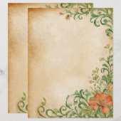 Flower Page Scrapbook & Junk Journal Supplies (Voorkant / Achterkant)
