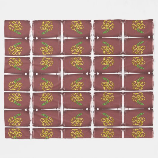 flower paint blanket fleece deken (Voorkant (Horizontaal))