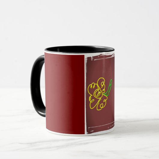 flower paint mug mok (Voorkant links)