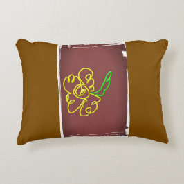 flower paint pillow accent kussen