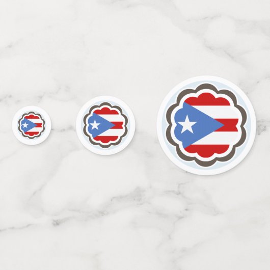 Flower Party, Puerto Ricaanse Vlag Party Thema Confetti (Achterkanten)