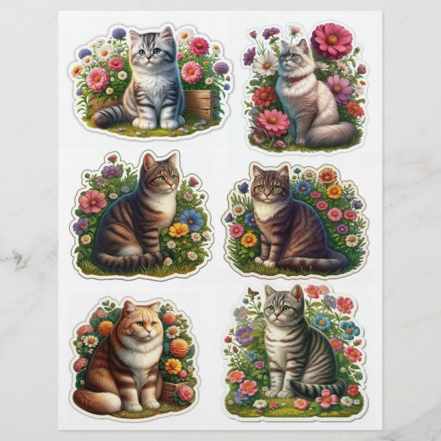 Flower Patch Cat, Kitten Illustraties (Voorkant)