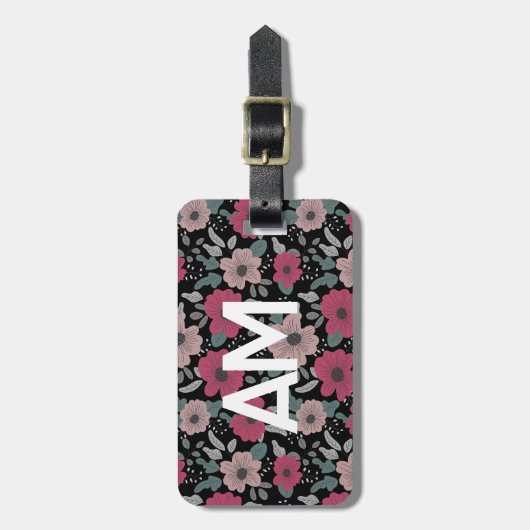 Flower Pattern Bagagelabel (Voorkant verticaal)