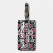 Flower Pattern Bagagelabel (Achterkant verticaal)