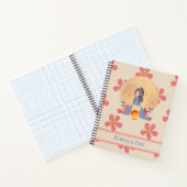 Flower Pattern Chibi Girl Notitieboek (Binnen)