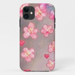 flower pattern marble iPhone 11 hoesje