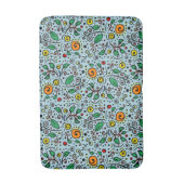 Flower Pattern oranje Swirl Berry op Blauwgroen - Badmat (Voorkant Verticaal)