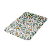 Flower Pattern oranje Swirl Berry op Wit - Badmat (Gekanteld)