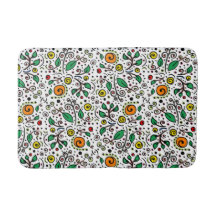 Flower Pattern oranje Swirl Berry op Wit -
