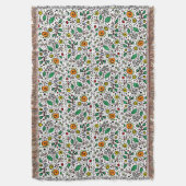 Flower Pattern oranje Swirl Berry op Wit - Deken (Voorkant Verticaal)