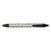 Flower Pattern oranje Swirl Berry op wit Zwarte Inkt Pen (Achterkant)