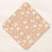 Flower Pattern Paper-Onderzetter Kartonnen Onderzetters (Voorkant)