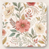 Flower Pattern Pastel Kleur moeder Bier Onderzetter (Voorkant)