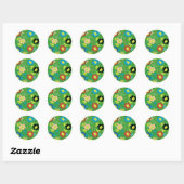 flower pattern ronde sticker (Vel)