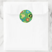 flower pattern ronde sticker (Tas)