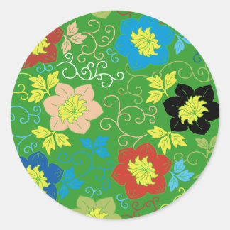 flower pattern ronde sticker