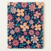 Flower Pattern Year and Name Navy Planner (Achterkant)
