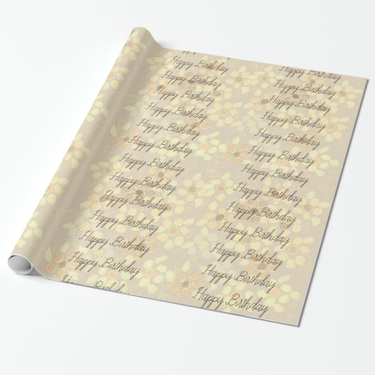 Flower Patterned Designer Cadeaupapier (Uitgerold)