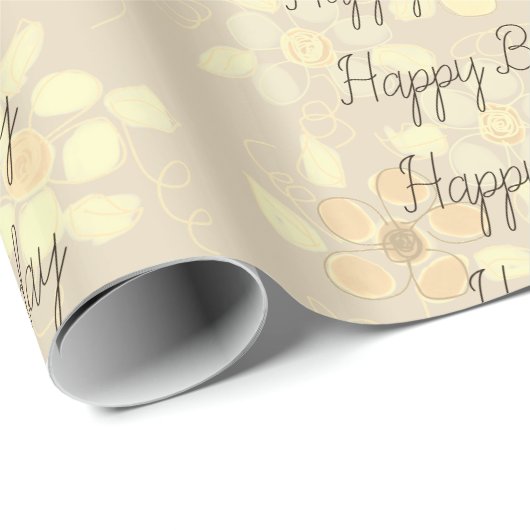 Flower Patterned Designer Cadeaupapier (Rol Hoek)