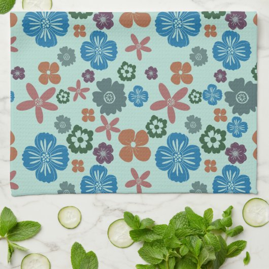 Flower Patterned Keuken handdoek / theedoek (Gevouwen)