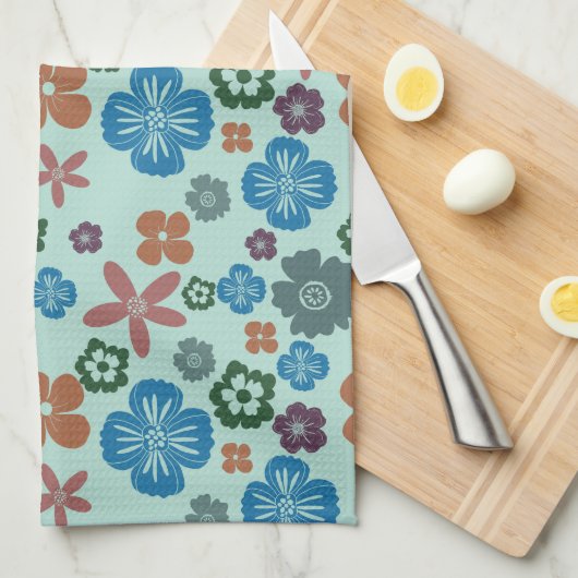 Flower Patterned Keuken handdoek / theedoek (Quarter Fold)