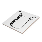 flower Patterned Letter U Tile Tegeltje (Zijkant)