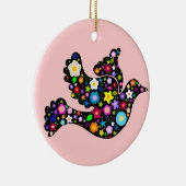 Flower Peace Dove-versiering Keramisch Ornament (Rechts)