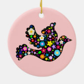 Flower Peace Dove-versiering Keramisch Ornament (Achterkant)